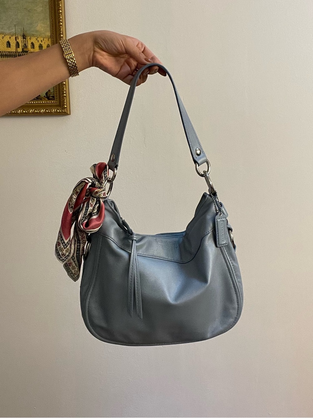 Vintage Y2K Slouchy Blue Coach Bag
